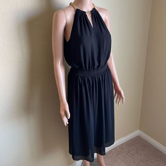 Michael Michael Kors Hayden Chain Neck Dress Black Size 0 - Picture 2 of 10